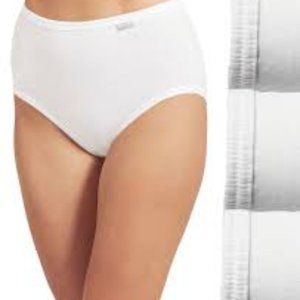 Jockey White Covered Waistband Elance Classic Fit Briefs Pack of 3 Size 5 NEW